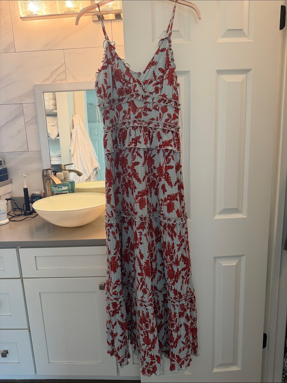 Chelsea28 Ruffle Plissé Maxi Dress